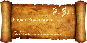 Hayde Zsuzsanna névjegykártya