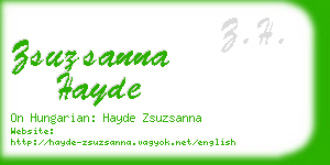zsuzsanna hayde business card